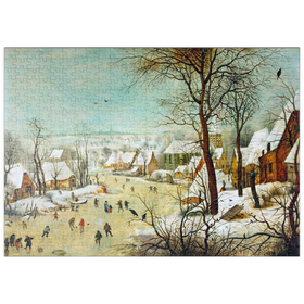 Darstellung des Puzzle-Motivs Winter Landscape with Skaters and a Bird Trap, 1565, by Pieter Bruegel the Elder – Puzzleteile: 500