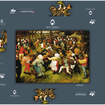 The Wedding Dance in the open air, 1566, by Pieter Bruegel the Elder 100 Puzzle Schachtel 3D Modell