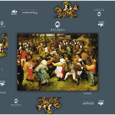 The Wedding Dance in the open air, 1566, by Pieter Bruegel the Elder 200 Puzzle Schachtel 3D Modell