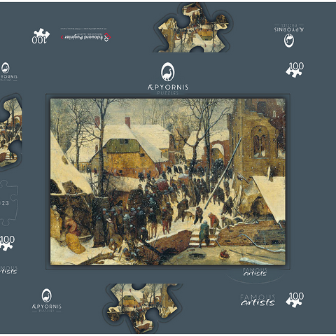 The Adoration of the Kings in the Snow, 1567, by Pieter Bruegel the Elder 100 Puzzle Schachtel 3D Modell