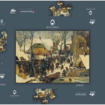 The Adoration of the Kings in the Snow, 1567, by Pieter Bruegel the Elder 200 Puzzle Schachtel 3D Modell