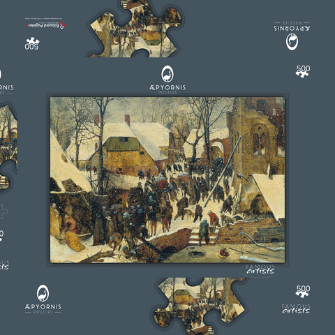 The Adoration of the Kings in the Snow, 1567, by Pieter Bruegel the Elder 500 Puzzle Schachtel 3D Modell
