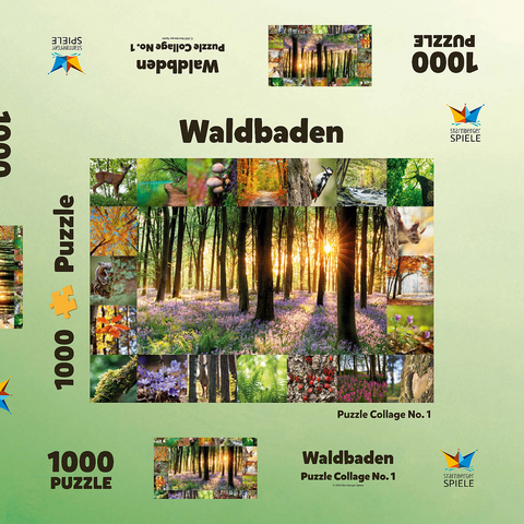 Waldbaden - Collage No. 1 1000 Puzzle Schachtel 3D Modell