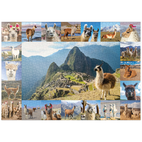 puzzleplate Lamas und Alpakas - Collage No. 1 1000 Puzzle