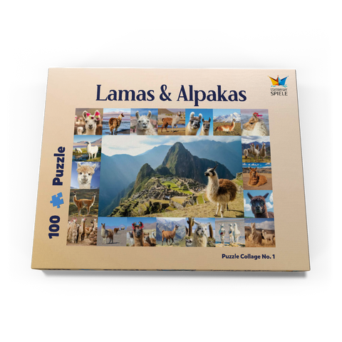 Lamas und Alpakas - Collage No. 1 100 Puzzle Schachtel Ansicht3