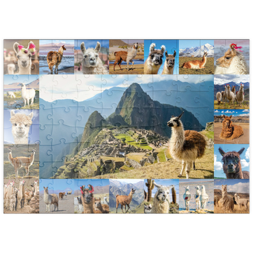 puzzleplate Lamas und Alpakas - Collage No. 1 100 Puzzle