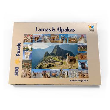 Lamas und Alpakas - Collage No. 1 500 Puzzle Schachtel Ansicht3