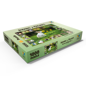 Darstellung des Puzzle Motivs Bunnies & Flowers - Collage No. 1 - Puzzleteile: 1000
