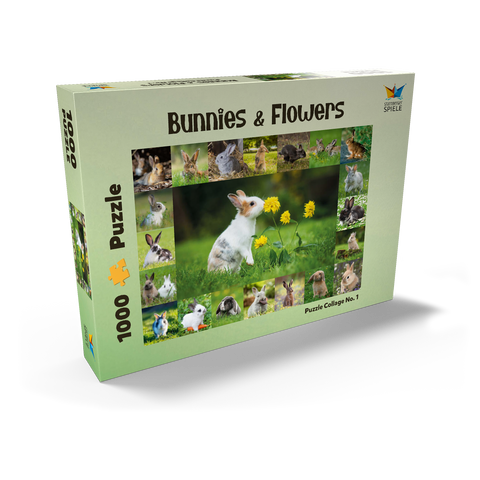Bunnies & Flowers - Collage No. 1 1000 Puzzle Schachtel Ansicht2
