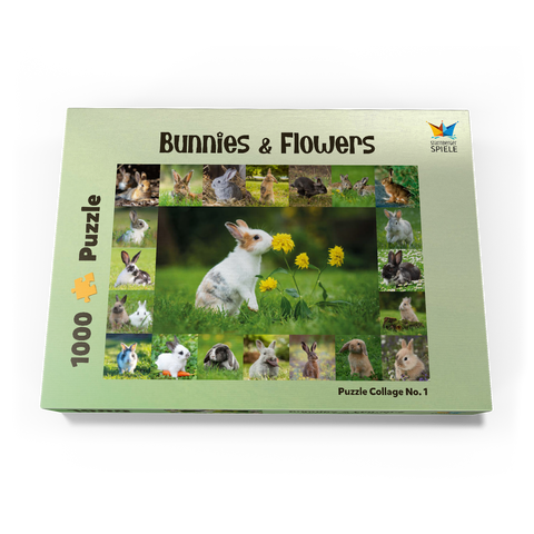 Bunnies & Flowers - Collage No. 1 1000 Puzzle Schachtel Ansicht3