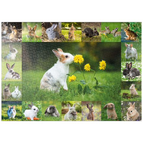 puzzleplate Bunnies & Flowers - Collage No. 1 1000 Puzzle