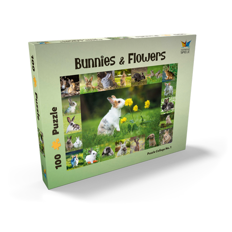 Bunnies & Flowers - Collage No. 1 100 Puzzle Schachtel Ansicht2