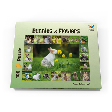 Bunnies & Flowers - Collage No. 1 100 Puzzle Schachtel Ansicht3