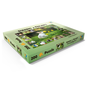 Alternative Darstellung des Puzzle-Motivs Bunnies & Flowers - Collage No. 1 – Puzzleteile: 200