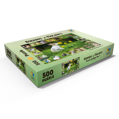 Bunnies & Flowers - Collage No. 1 500 Puzzle Schachtel Ansicht1