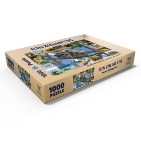 Darstellung des Puzzle Motivs Einzigartig - Bedrohte Tierarten - Collage No. 1 - Puzzleteile: 1000