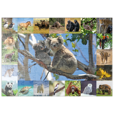 puzzleplate Einzigartig - Bedrohte Tierarten - Collage No. 1 100 Puzzle