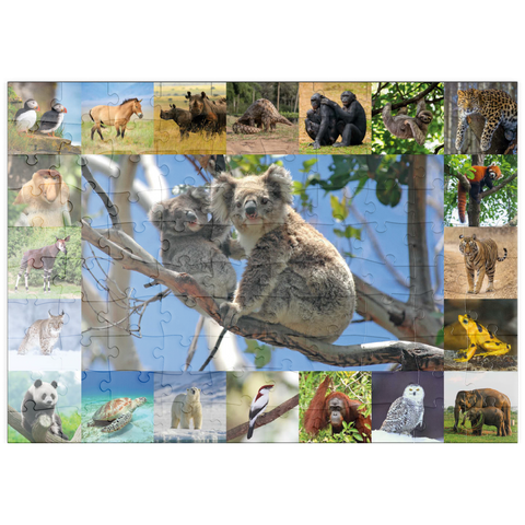 puzzleplate Einzigartig - Bedrohte Tierarten - Collage No. 1 100 Puzzle