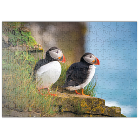 Darstellung des Puzzle-Motivs Bedrohte Tierarten - Papageitaucher – Puzzleteile: 200