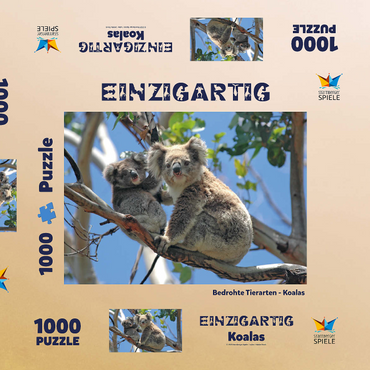 Bedrohte Tierarten - Koalas 1000 Puzzle Schachtel 3D Modell