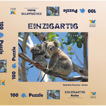 Bedrohte Tierarten - Koalas 100 Puzzle Schachtel 3D Modell