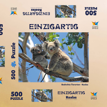 Bedrohte Tierarten - Koalas 500 Puzzle Schachtel 3D Modell