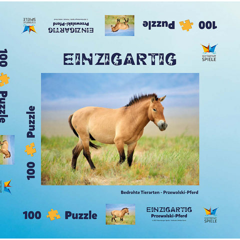 Bedrohte Tierarten - Przewalski-Pferd 100 Puzzle Schachtel 3D Modell