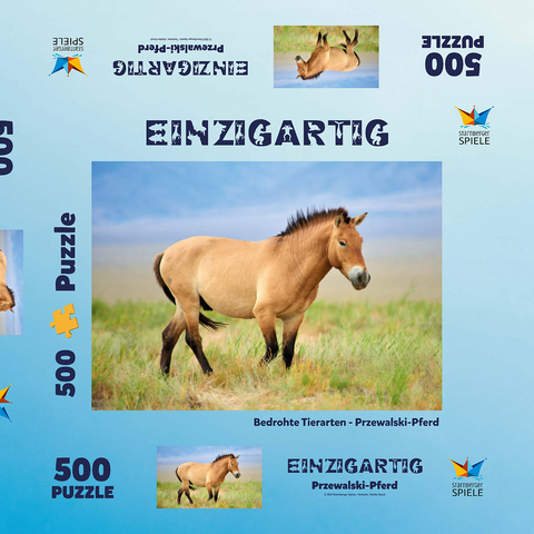Bedrohte Tierarten - Przewalski-Pferd 500 Puzzle Schachtel 3D Modell