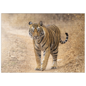 Darstellung des Puzzle Motivs Bedrohte Tierarten - Königstiger - Puzzleteile: 100
