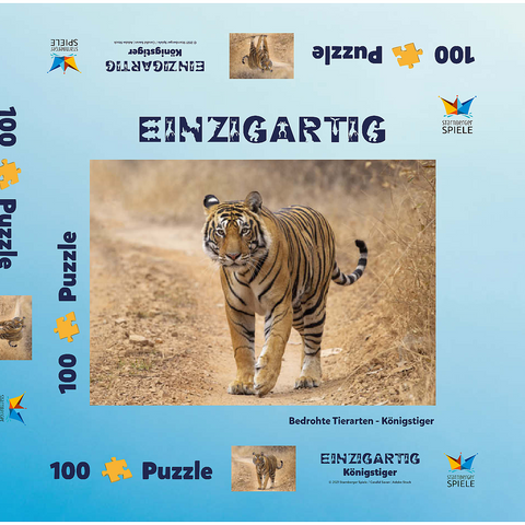 Bedrohte Tierarten - Königstiger 100 Puzzle Schachtel 3D Modell