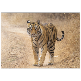 Darstellung des Puzzle-Motivs Bedrohte Tierarten - Königstiger – Puzzleteile: 500