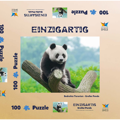 Bedrohte Tierarten - Großer Panda 100 Puzzle Schachtel 3D Modell