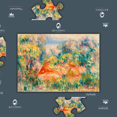 Two Women in a Landscape (Deux femmes dans un paysage) (1918) by Pierre-Auguste Renoir 1000 Puzzle Schachtel 3D Modell