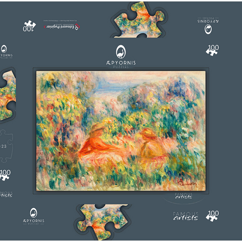 Two Women in a Landscape (Deux femmes dans un paysage) (1918) by Pierre-Auguste Renoir 100 Puzzle Schachtel 3D Modell