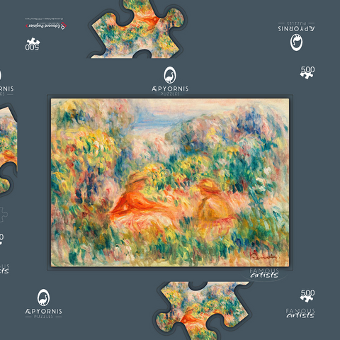 Two Women in a Landscape (Deux femmes dans un paysage) (1918) by Pierre-Auguste Renoir 500 Puzzle Schachtel 3D Modell