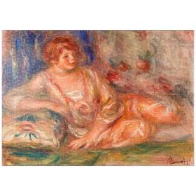 Darstellung des Puzzle-Motivs Andrée in Pink, Reclining (1918) by Pierre-Auguste Renoir – Puzzleteile: 1000