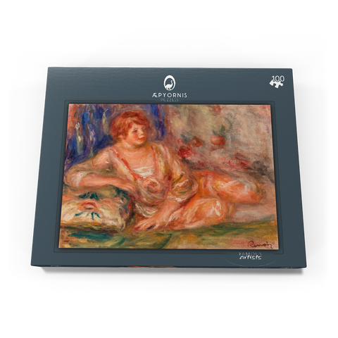 Andrée in Pink, Reclining (Andrée en rose étendue) (1918) by Pierre-Auguste Renoir 100 Puzzle Schachtel Ansicht3