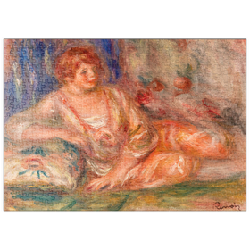 Darstellung des Puzzle-Motivs Andrée in Pink, Reclining (1918) by Pierre-Auguste Renoir – Puzzleteile: 500