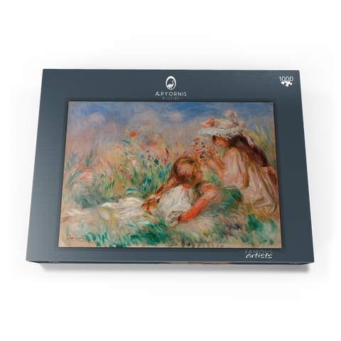 Girls in the Grass Arranging a Bouquet (Fillette couchée sur l'herbe et jeune fille arrangeant un bouquet) (1890) by Pierre-Auguste Renoir 1000 Puzzle Schachtel Ansicht3