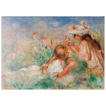 puzzleplate Girls in the Grass Arranging a Bouquet (Fillette couchée sur l'herbe et jeune fille arrangeant un bouquet) (1890) by Pierre-Auguste Renoir 200 Puzzle