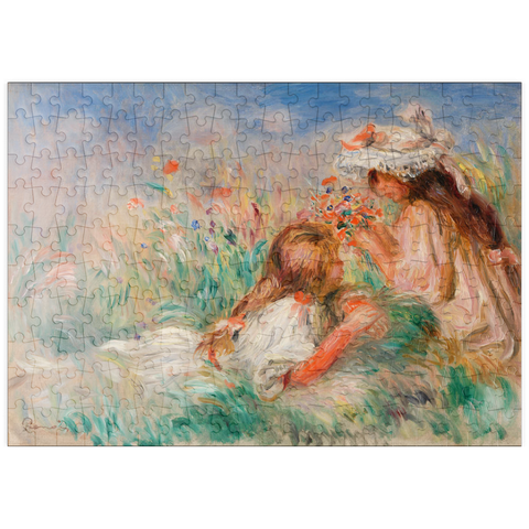 puzzleplate Girls in the Grass Arranging a Bouquet (Fillette couchée sur l'herbe et jeune fille arrangeant un bouquet) (1890) by Pierre-Auguste Renoir 200 Puzzle