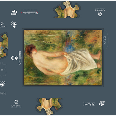 After the Bath (Après le bain) (1901) by Pierre-Auguste Renoir 100 Puzzle Schachtel 3D Modell