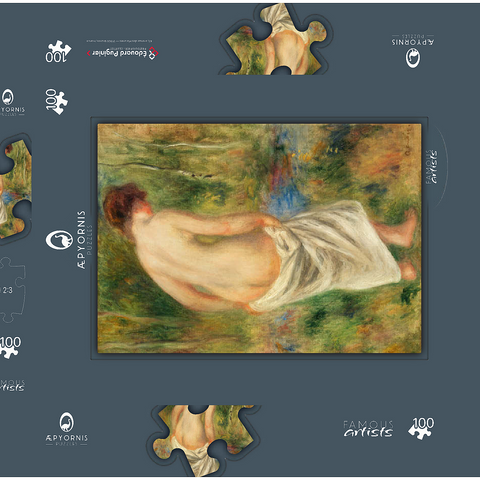 After the Bath (Après le bain) (1901) by Pierre-Auguste Renoir 100 Puzzle Schachtel 3D Modell