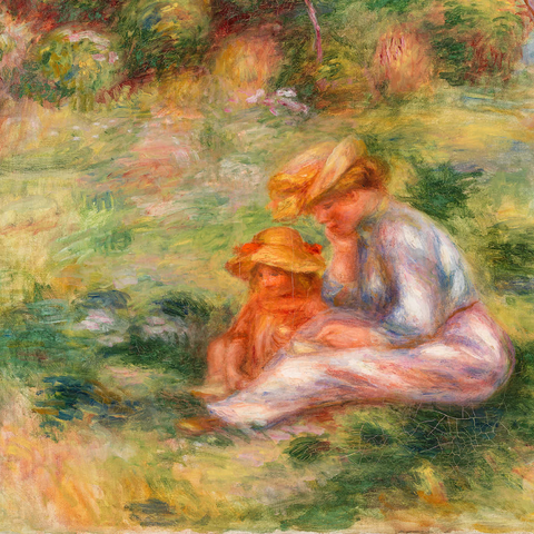 Woman and Child in the Grass (Femme avec enfant sur l'herbe) (1898) by Pierre-Auguste Renoir 1000 Puzzle 3D Modell