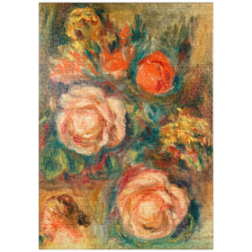 Darstellung des Puzzle-Motivs Bouquet of Roses (Bouquet de roses) (1900) by Pierre-Auguste Renoir – Puzzleteile: 1000