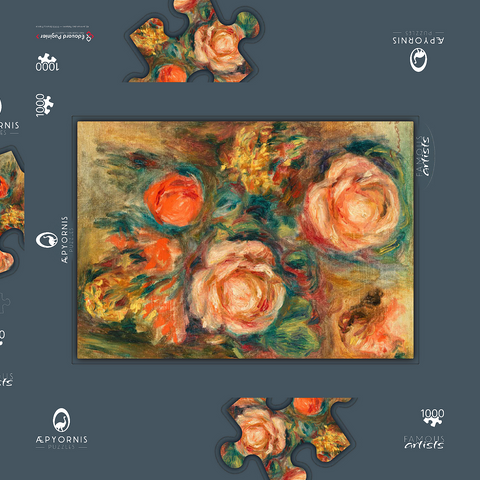 Bouquet of Roses (Bouquet de roses) (1900) by Pierre-Auguste Renoir 1000 Puzzle Schachtel 3D Modell