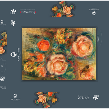 Bouquet of Roses (Bouquet de roses) (1900) by Pierre-Auguste Renoir 100 Puzzle Schachtel 3D Modell