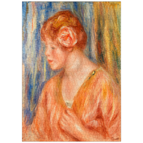 Darstellung des Puzzle-Motivs Young Woman with Rose (Jeune fille Ã la rose) (1917) by Pierre-Auguste Renoir – Puzzleteile: 1000