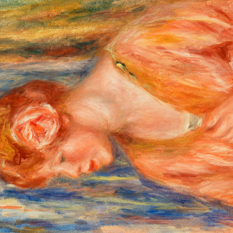 Young Woman with Rose (Jeune fille Ã la rose) (1917) by Pierre-Auguste Renoir 1000 Puzzle 3D Modell