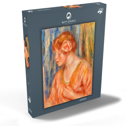 Young Woman with Rose (Jeune fille Ã la rose) (1917) by Pierre-Auguste Renoir 100 Puzzle Schachtel Ansicht2
